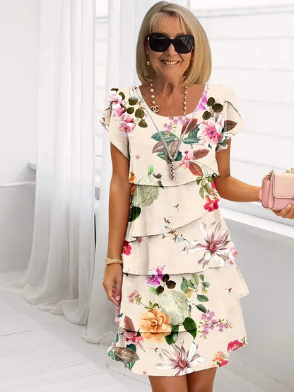 Guila | Vestido midi floral en cascada