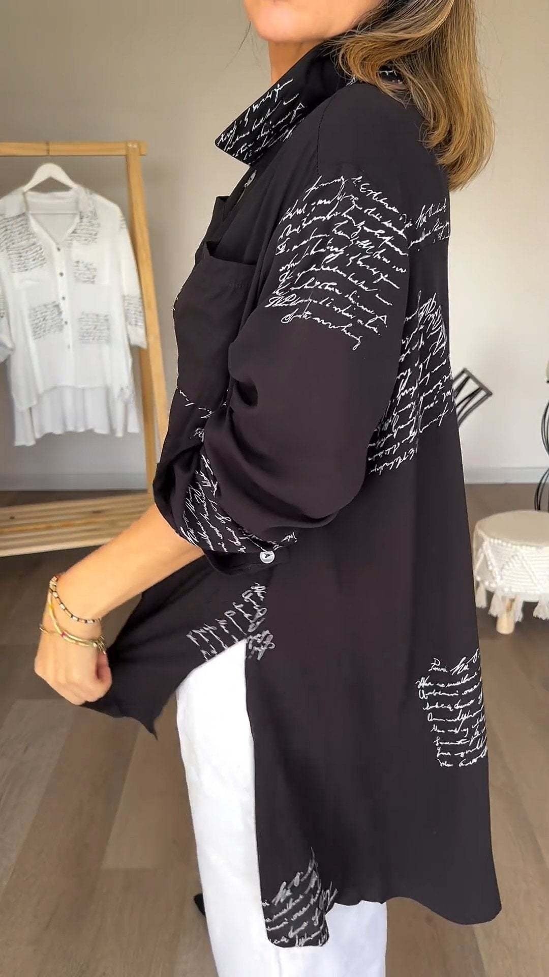 Jeanne | Blusa de botones impresa
