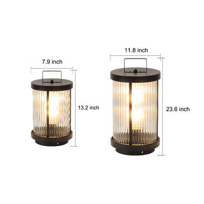 Linterna de vidrio para exteriores con luz LED solar