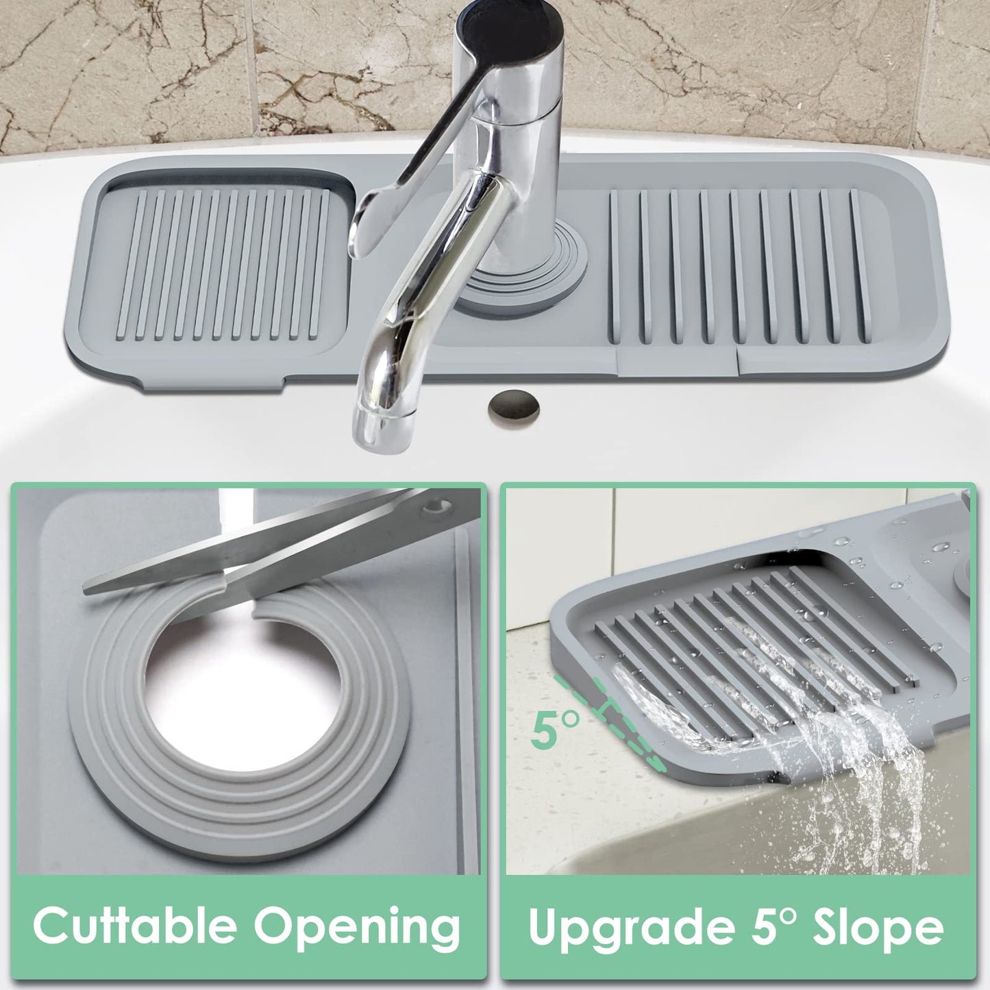 Protector contra salpicaduras AquaShield para fregadero | Protector de silicona para fregadero de cocina