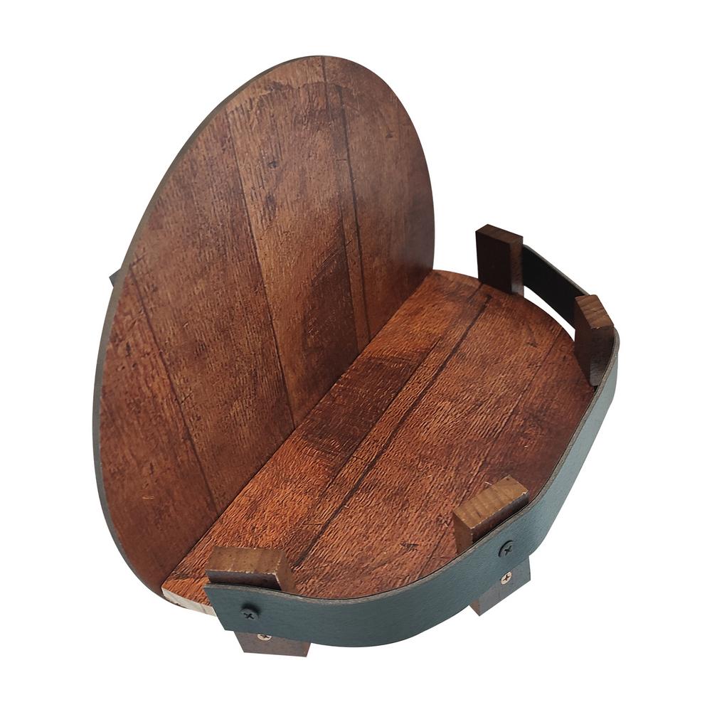 Estante de Pared de Roble Rústico para Botellas de Whisky