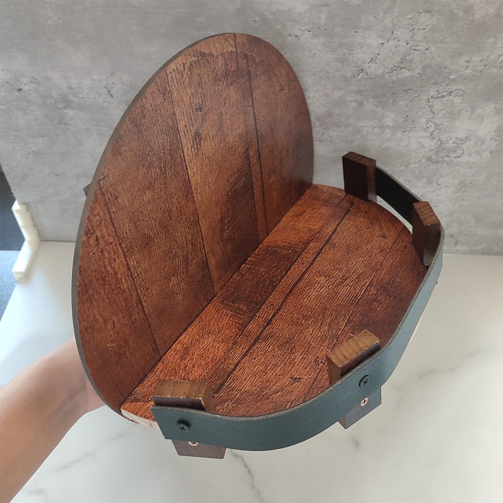 Estante de Pared de Roble Rústico para Botellas de Whisky