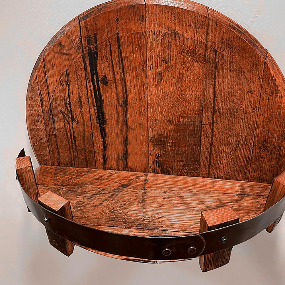 Estante de Pared de Roble Rústico para Botellas de Whisky