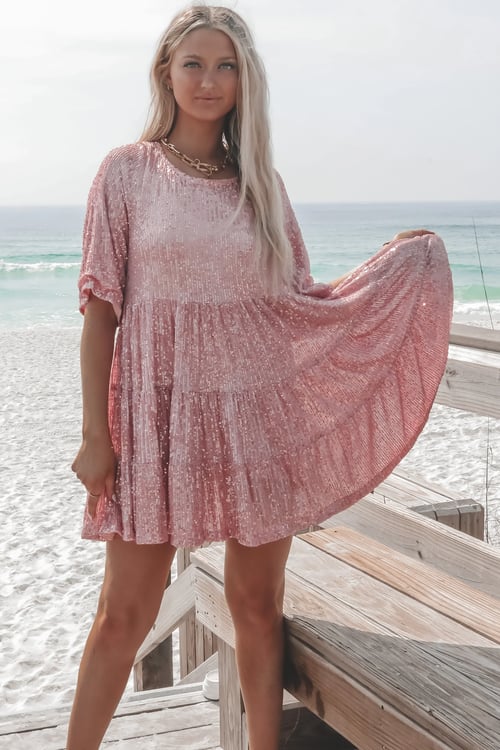Coco - Vestido Mini Brillante de Lentejuelas