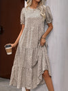 Harriet - Vestido casual de cuello redondo con detalle de volantes