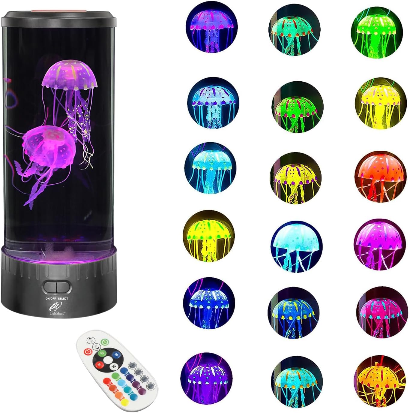 Lámpara LED de ambiente con control remoto efecto medusa
