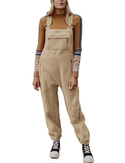 Women's Warm Overalls Loose Casual Jumpsuits