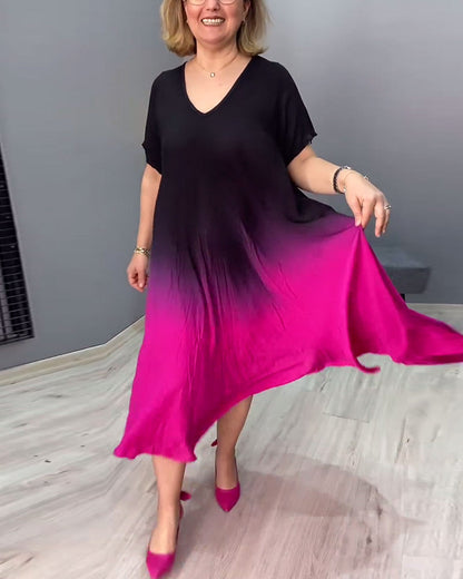 Joan - Vestido Maxi Fluido con Degradado de Verano