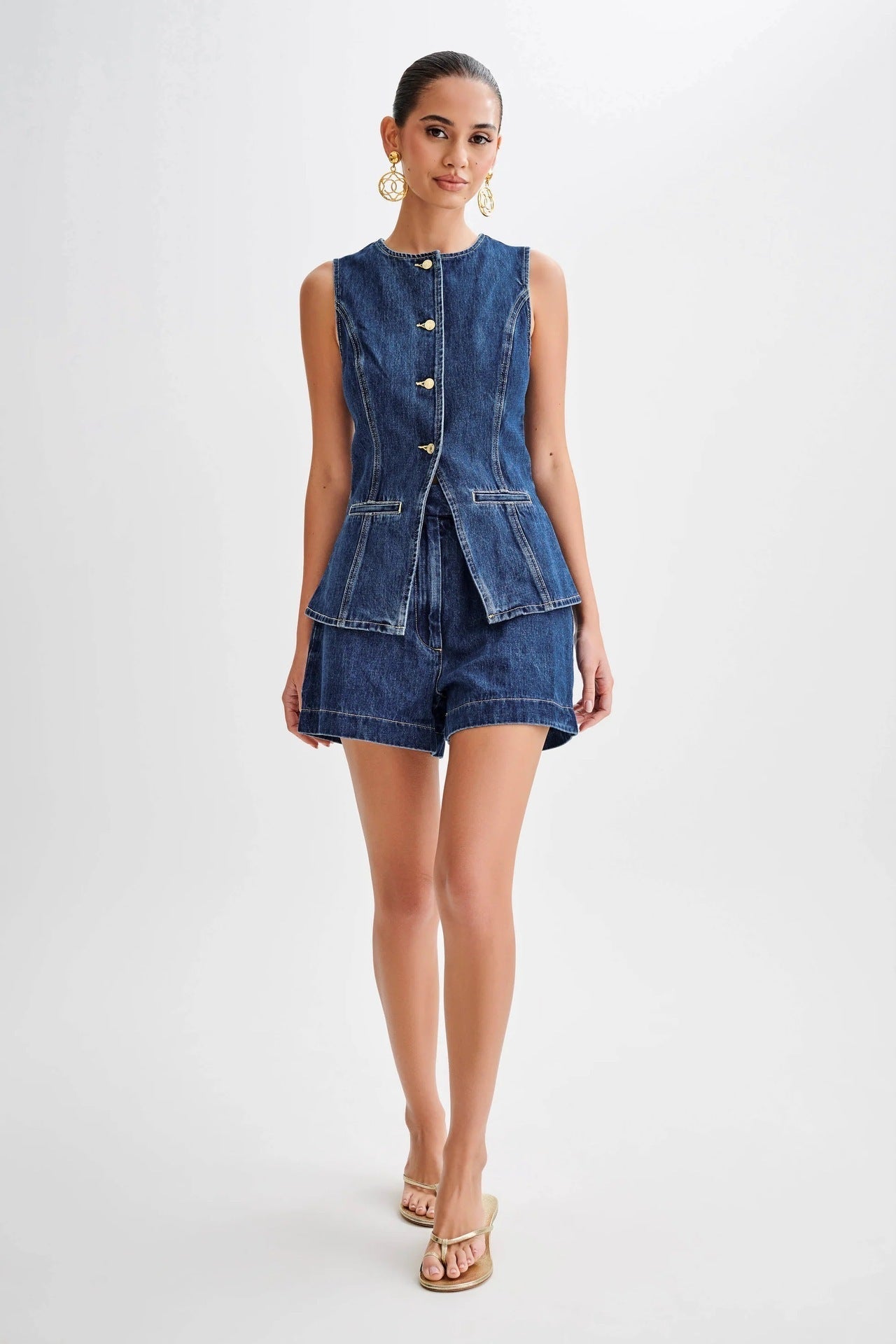 Luca™ | Conjunto de chaleco y shorts de mezclilla – Casual y a la moda para uso diario