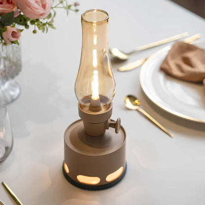 Linterna de mesa de vidrio LED vintage