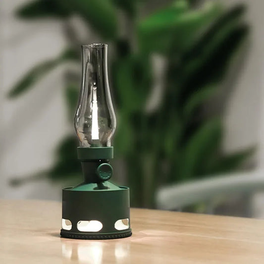 Linterna de mesa de vidrio LED vintage