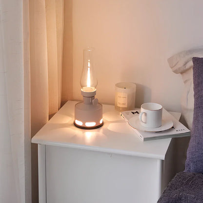 Linterna de mesa de vidrio LED vintage
