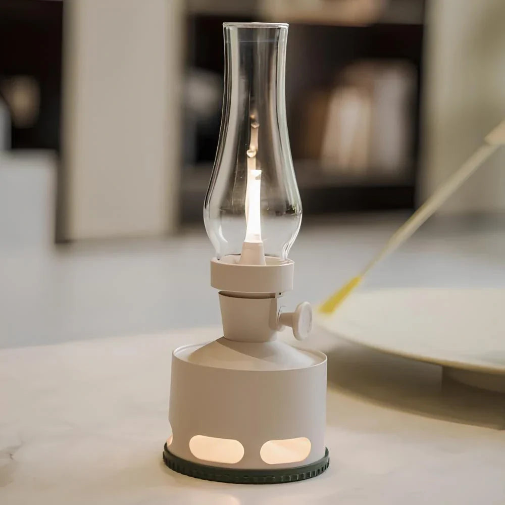 Linterna de mesa de vidrio LED vintage