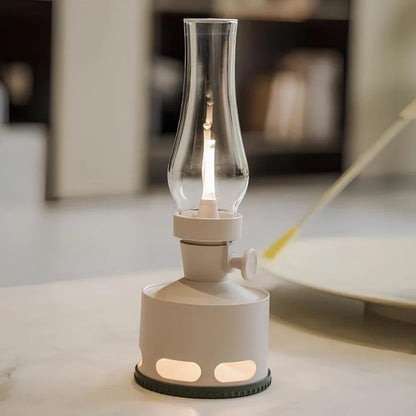 Linterna de mesa de vidrio LED vintage