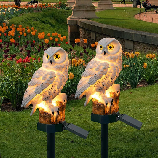 Juego de luces solares de jardín con búho LED para exteriores