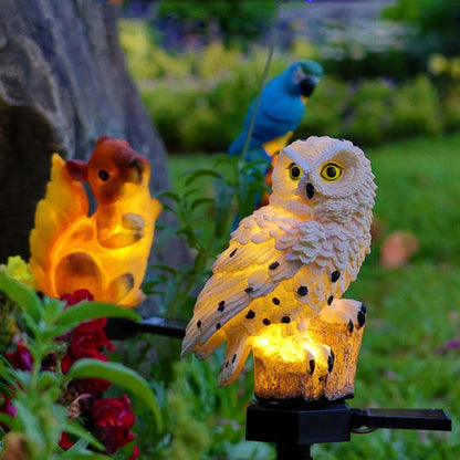 Juego de luces solares de jardín con búho LED para exteriores