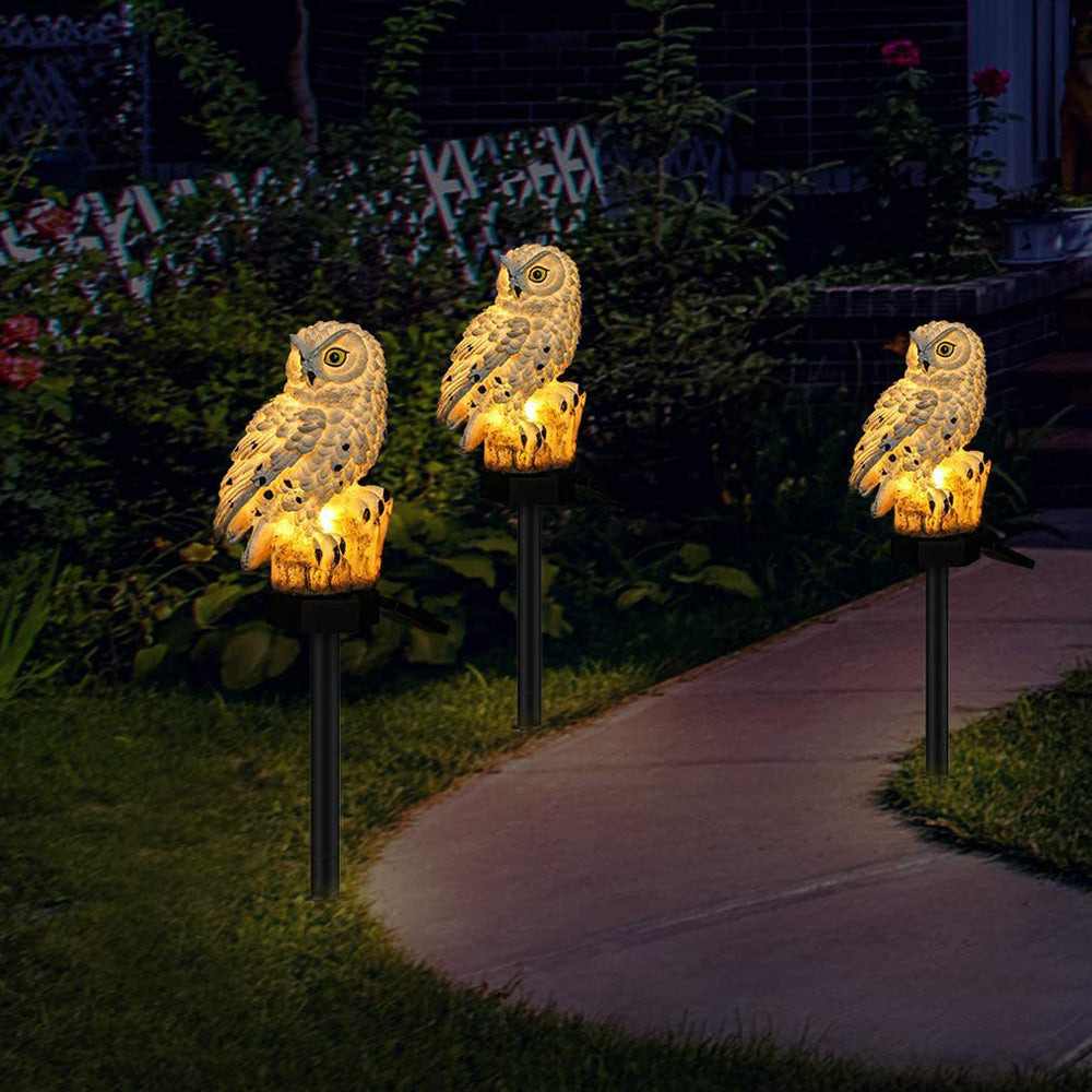 Juego de luces solares de jardín con búho LED para exteriores