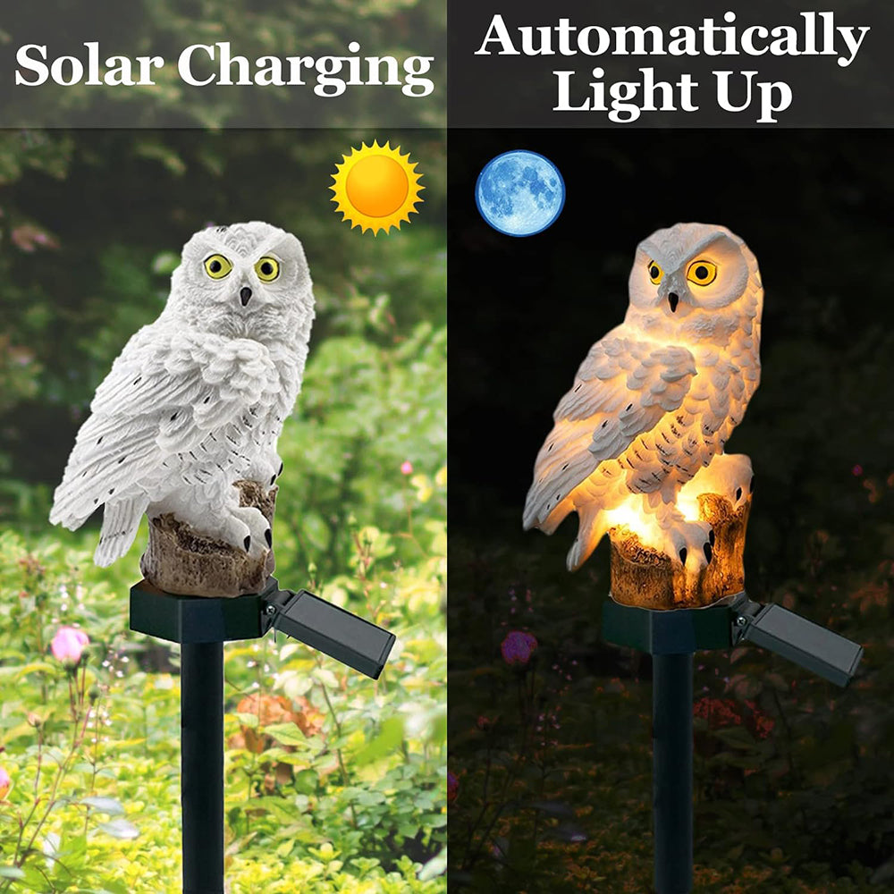 Juego de luces solares de jardín con búho LED para exteriores
