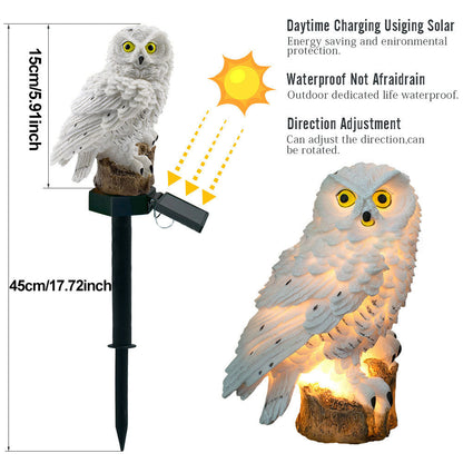 Juego de luces solares de jardín con búho LED para exteriores