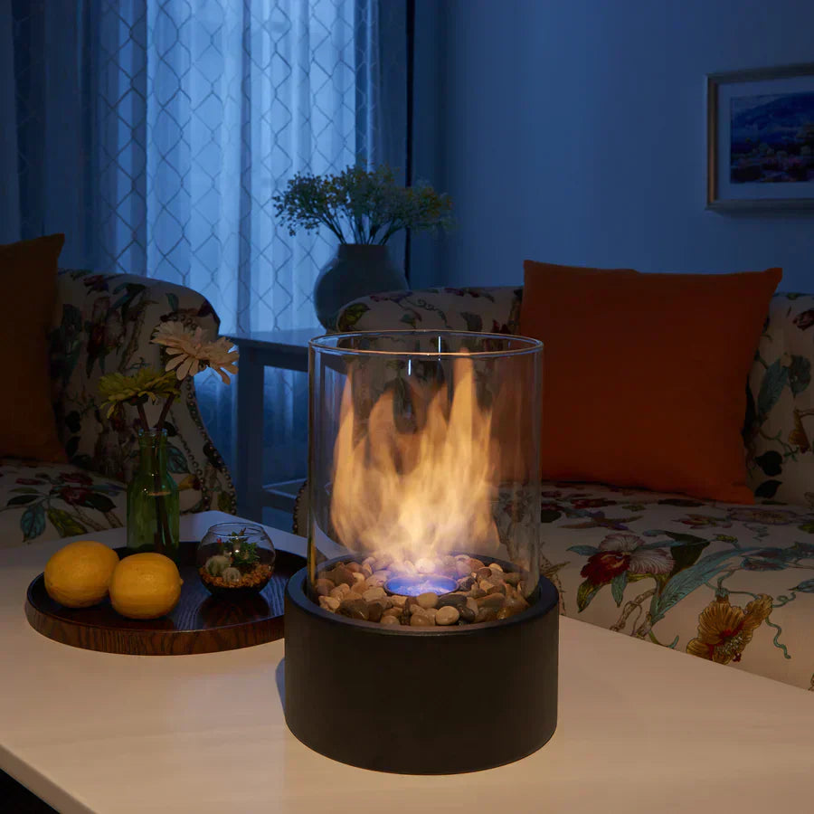 Fire Pit Tabletop Ethanol Burner with Glass
