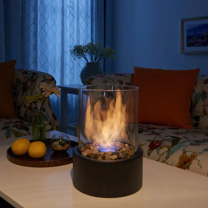 Fire Pit Tabletop Ethanol Burner with Glass