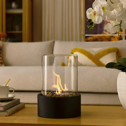 Fire Pit Tabletop Ethanol Burner with Glass