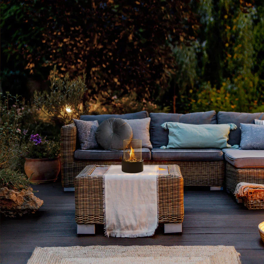 Fire Pit Tabletop Ethanol Burner with Glass