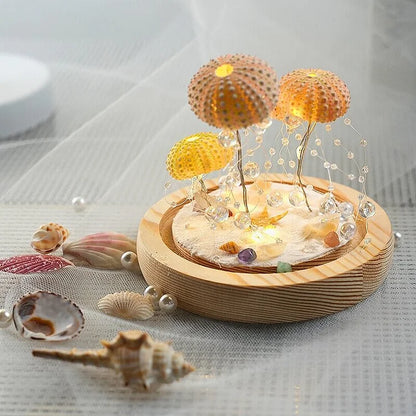 Lámpara de mesa con diseño de cúpula de vidrio vintage