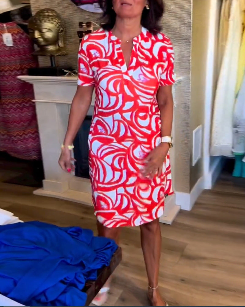 Mira - Vestido estampado con escote en V