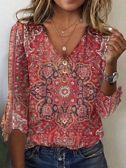 Daniela | Blusa Vintage con Volantes Boho