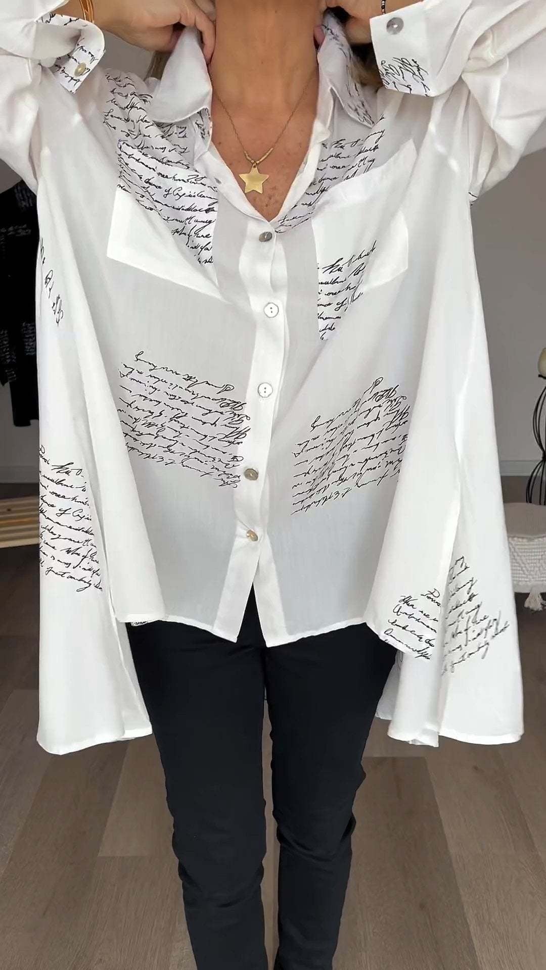 Jeanne | Blusa de botones impresa