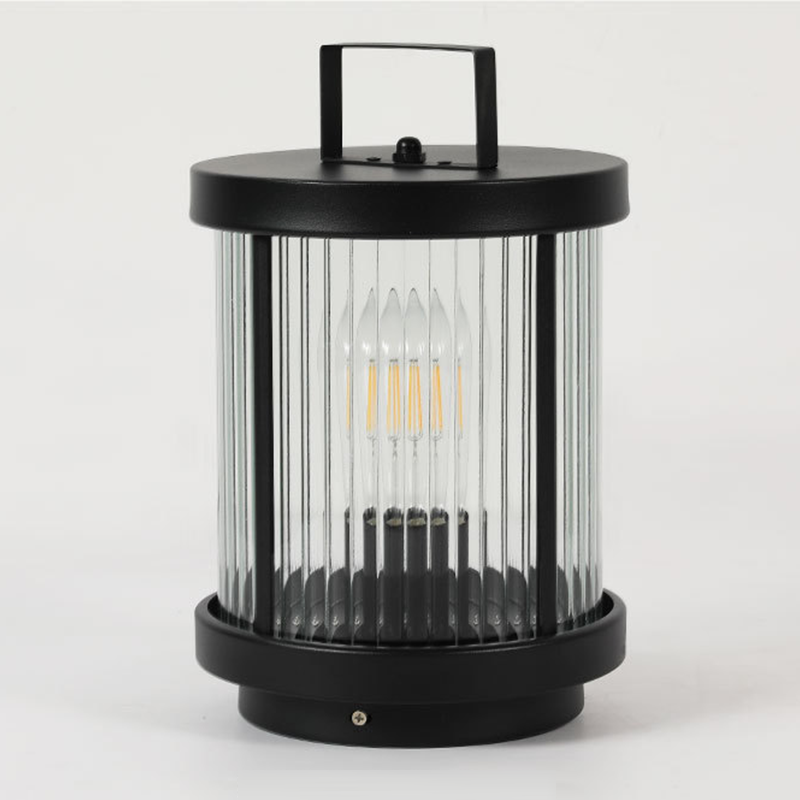 Linterna de vidrio para exteriores con luz LED solar