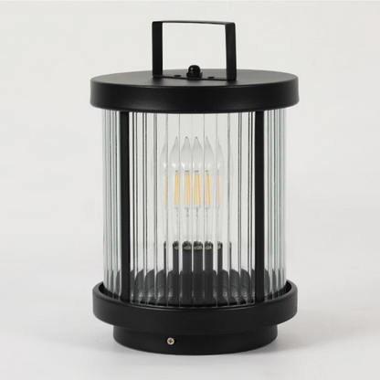 Linterna de vidrio para exteriores con luz LED solar