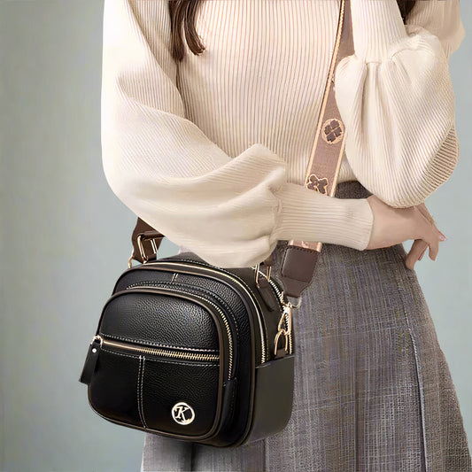 Women's Vintage Leather Crossbody Bag - Priselle