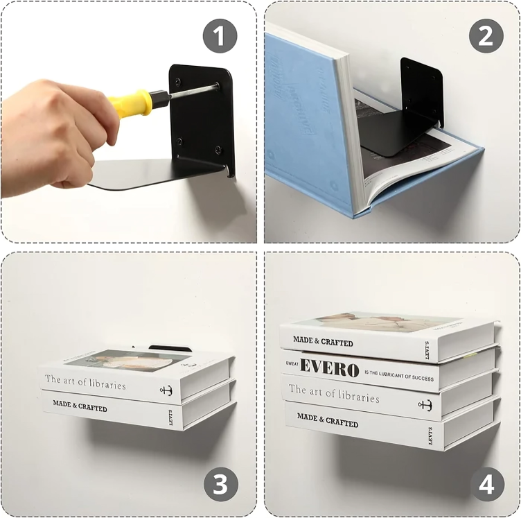 Exhibe tus libros como por arte de magia con este estante invisible