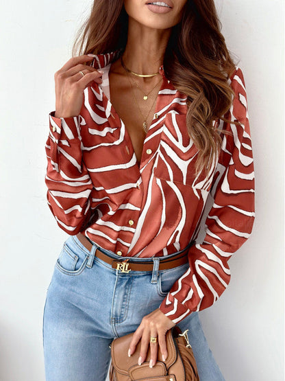 Monika | Blusa Elegante para Mujer con Estampado de Satén