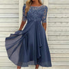 Sylvana - Vestido bordado de encaje a media pierna
