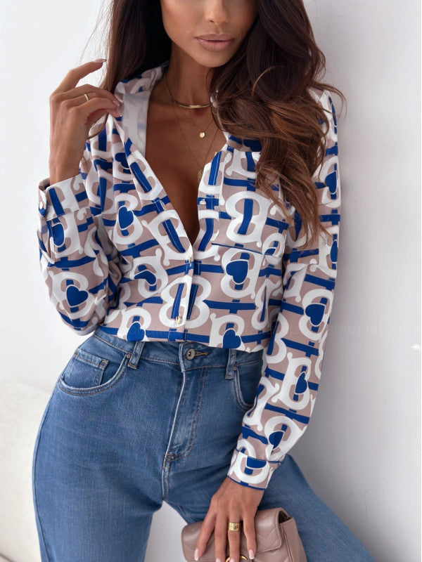 Monika | Blusa Elegante para Mujer con Estampado de Satén