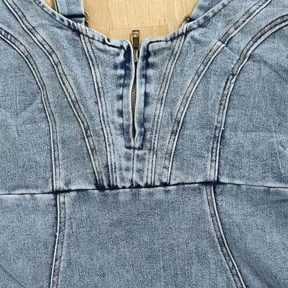 Mirabella - Vestido de mezclilla con tirantes ajustables