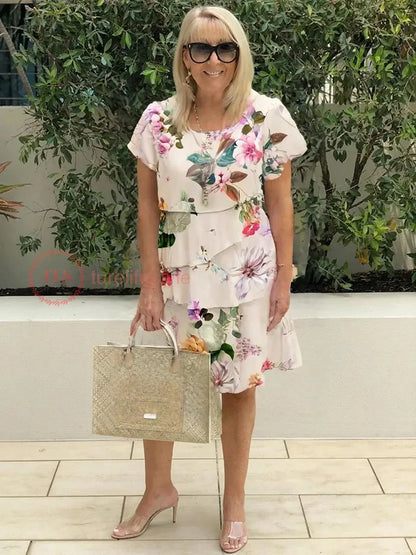 Guila | Vestido midi floral en cascada