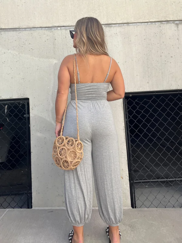 Tasia Elegant Women's Jumpsuit with V-Neck and Drawstring, Comfortable for Spring Days
