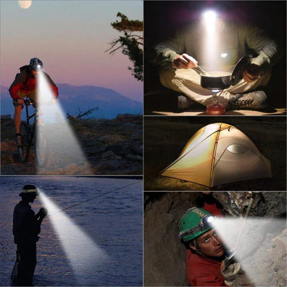 Linterna frontal | Linterna frontal LED recargable, impermeable y con zoom