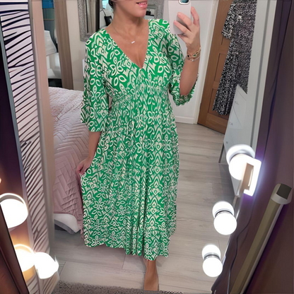 Malina - Vestido Largo de Playa con Mangas Acampanadas de Verano