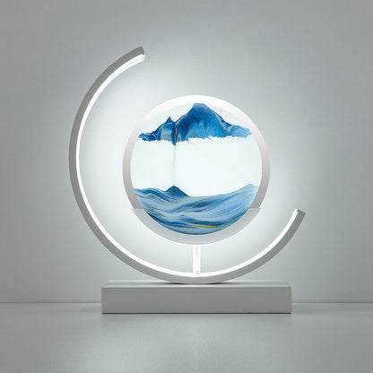 Lámpara de mesa moderna luz LED de arte de arena