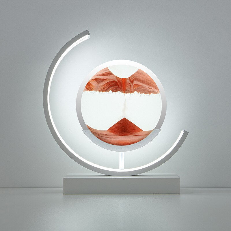 Lámpara de mesa moderna luz LED de arte de arena
