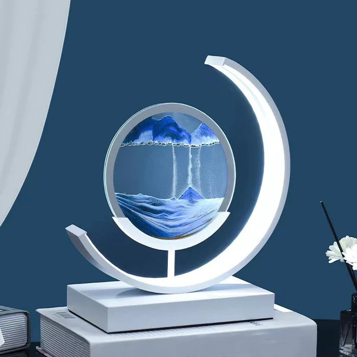 Lámpara de mesa moderna luz LED de arte de arena