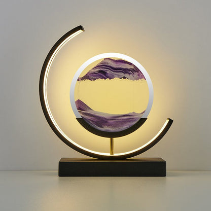 Lámpara de mesa moderna luz LED de arte de arena