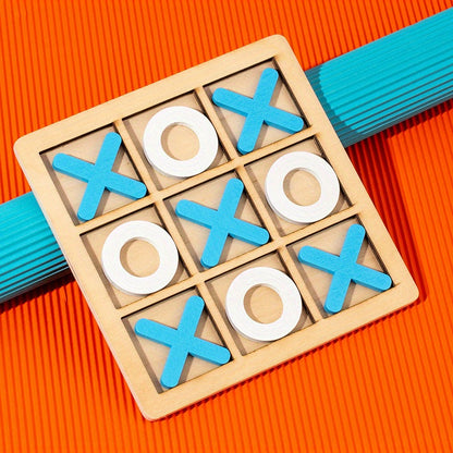 Juego de rompecabezas de tres en raya de madera para niños