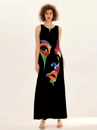 Honor - Vestido Maxi con Estampado de Máscara Chic