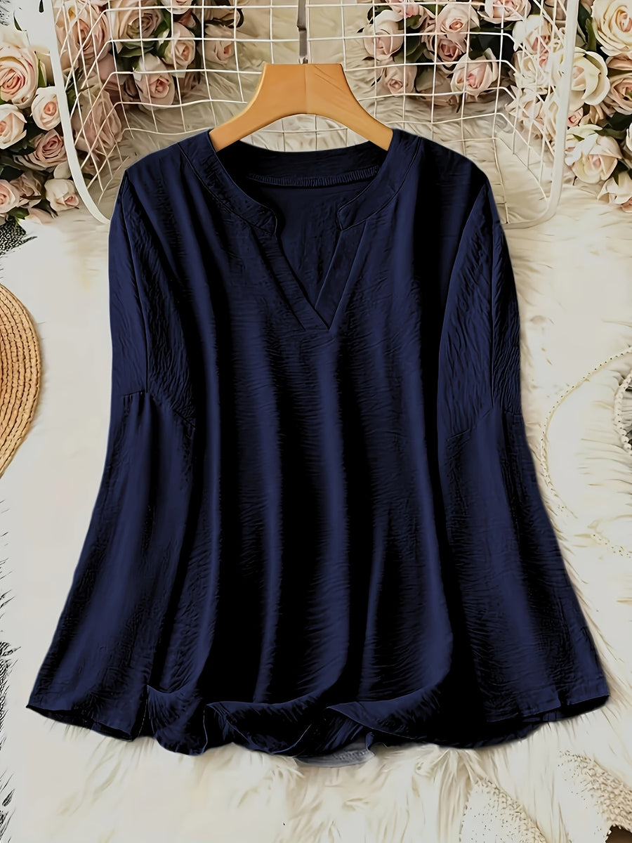 Vianca | Clásica Blusa de Manga Larga con Escote en V